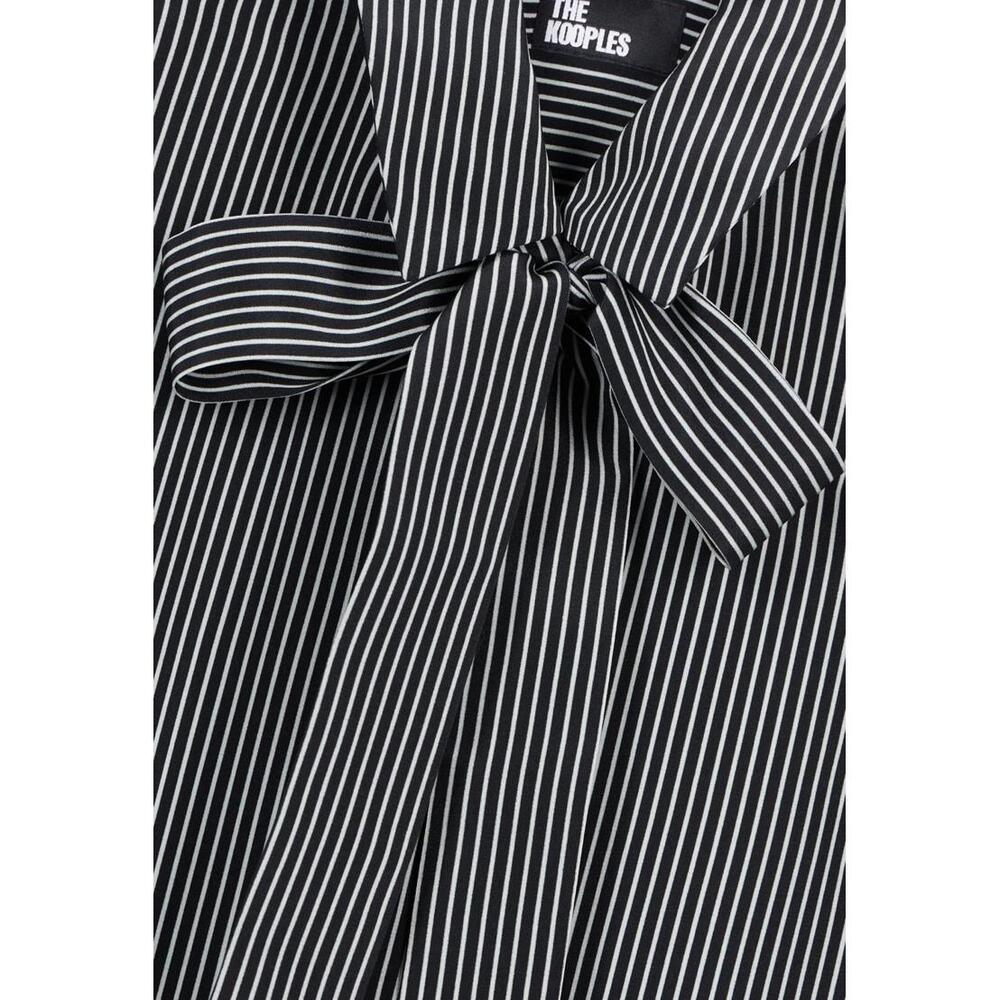 The Kooples Micro Striped 100% Silk Tie-Neck Blouse Size US S / FR 1 $415 NWT - Picture 3 of 11
